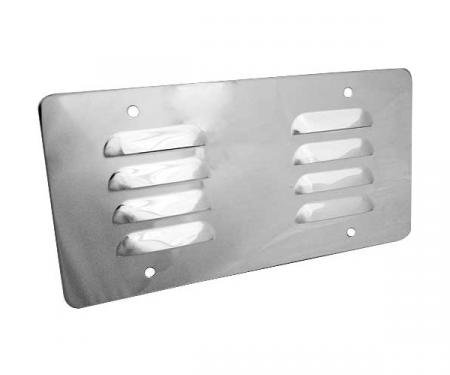 License Plate Backing Cover - Louvered - Stainless Steel