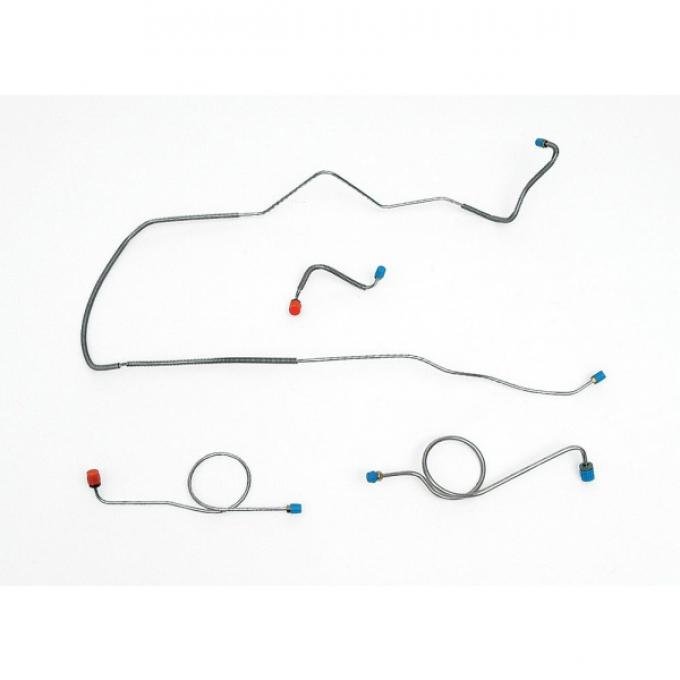 Full Size Chevy Front Brake Line Set, For Standard Drum Brakes, Stainless Steel, 1967-1968