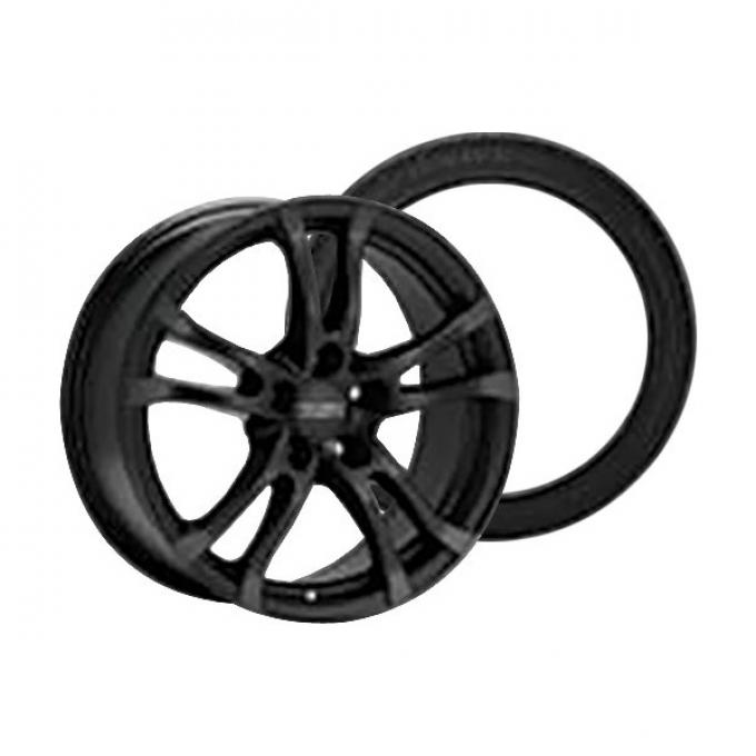 Camaro Anzio Turn Black Wheel Rim and Firehawk Wide Oval AS W-Speed Rated Wheel Rim Kit, 2010-2015