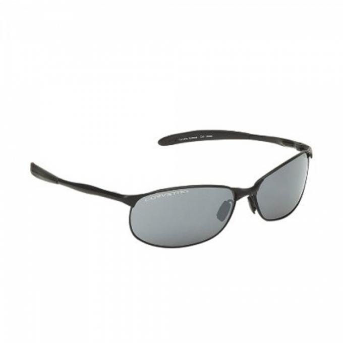 Corvette Eyewear®  Classic Metal Series, Black Frame, Smoke Flash Mirror Lens
