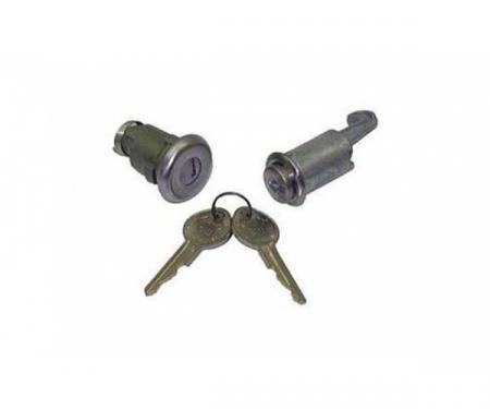 ChevyII-Nova Lock Set, Glovebox & Trunk, With Original Style Keys, 1967
