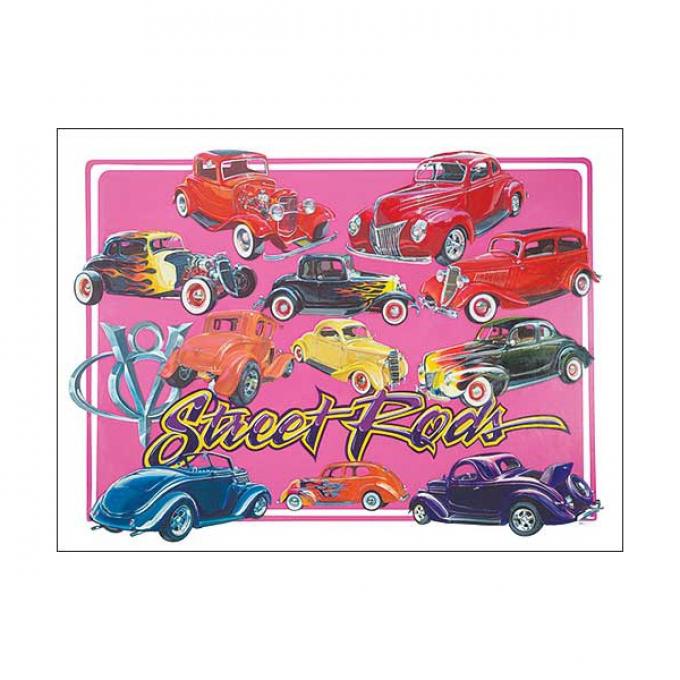 Poster - Depicts Classic Street Rods - 27 X 36