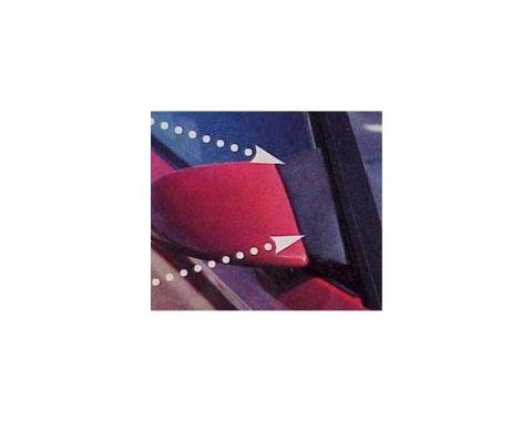 Corvette Mirror Wind Noise Deflectors, 1984-1996