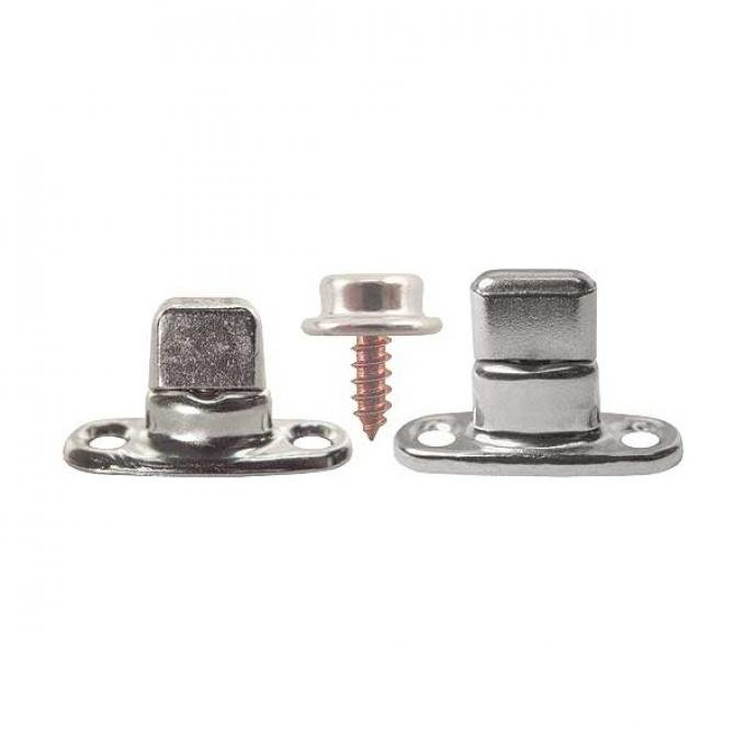 Model T Ford Side Curtain Fastener Set - Common Sense - Nickel - 24 Piece Set - Roadster & Roadster Pickup