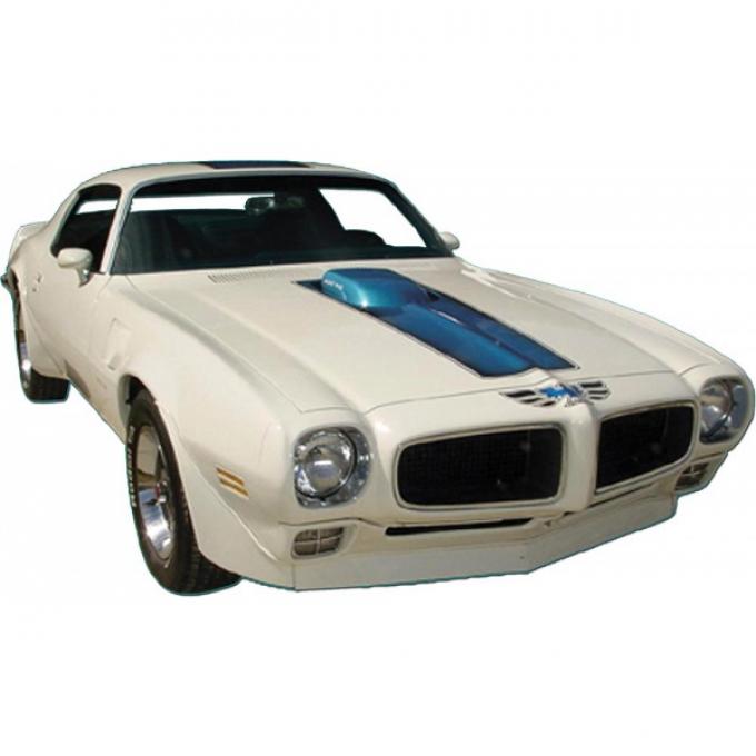 Firebird Decal Set, Trans Am, White Stripe on Blue Car, 1970-1972