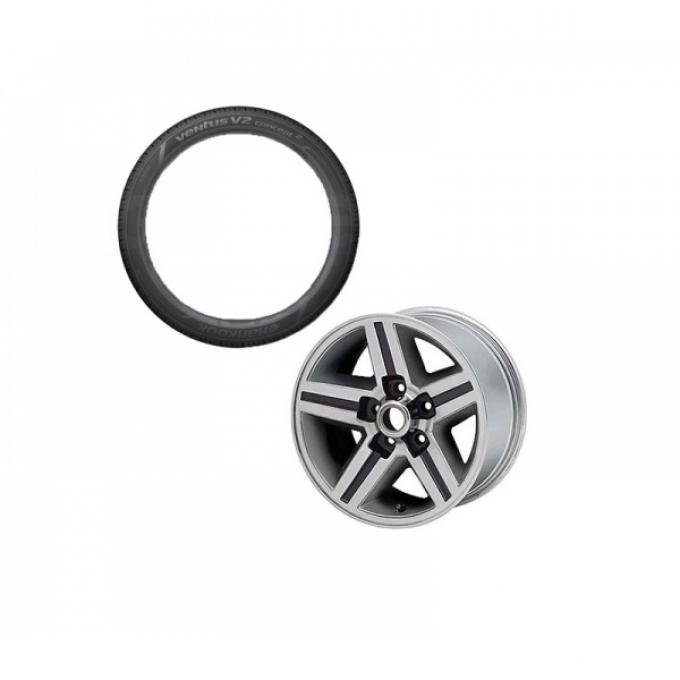 Camaro IROC-Z Reproduction Aluminum Chrome Wheels With Mounted Hankook Ventus V2 Concept2 Tires, 1967-2002