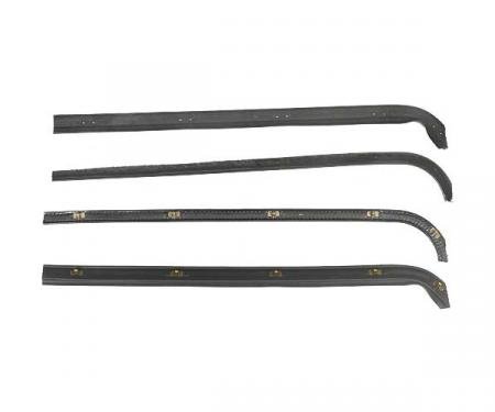 Ford Pickup Truck Belt Weatherstrip Kit - From Serial # K40,001 - 4 Pieces - Right & Left Inner/Outer Mounting Clips Are Preinstalled