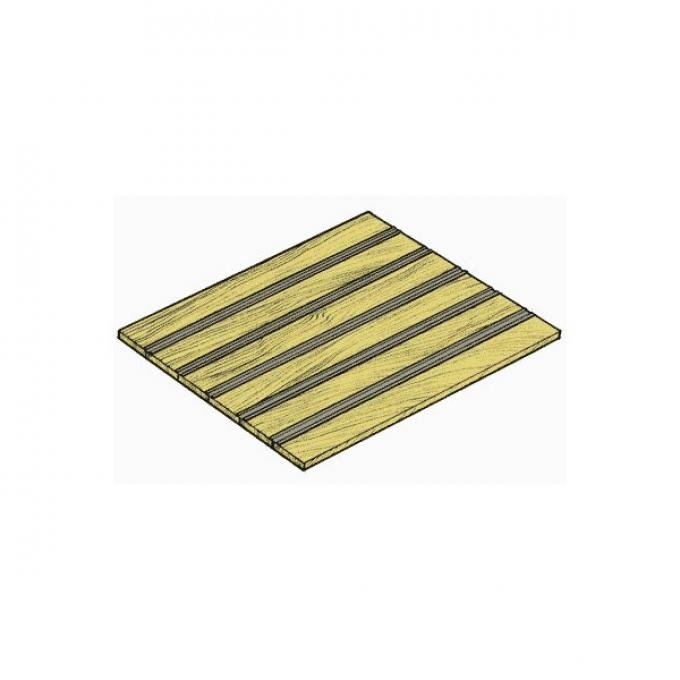 Custom Floor Wood & Stainless Steel Strip Kit - Ford PickupTruck - Red Oak