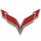 Corvette C7 Emblem Blackout Set, Vinyl, Front & Rear, 2014-2017