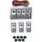 Chevy Power Window Switches, With Wiring, 2 Or 4-Door, 4-Windows, Lighted Billet, 1949-1954