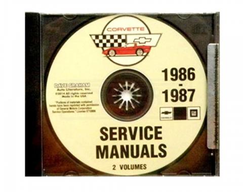 Corvette Factory Service Manual, PDF CD-ROM, 1986-1987