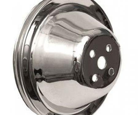 Chevelle Water Pump Pulley, Small Block, Single Groove, Chrome, 1964-1968