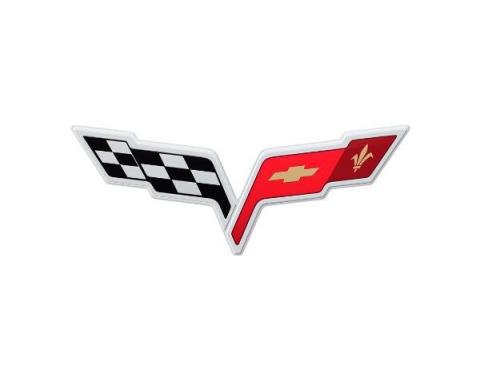 Corvette Decal, Crossed Flags, 2005-2013