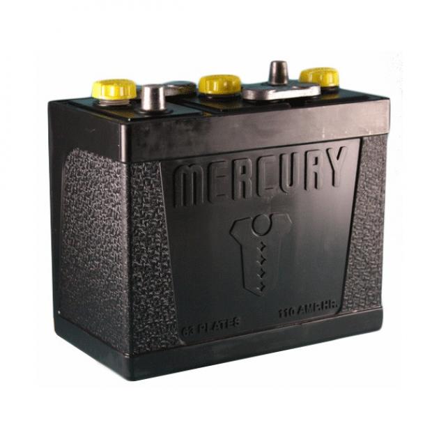 Battery Original Script Type 6 Volt Mercury Embossing 121/2 X 5