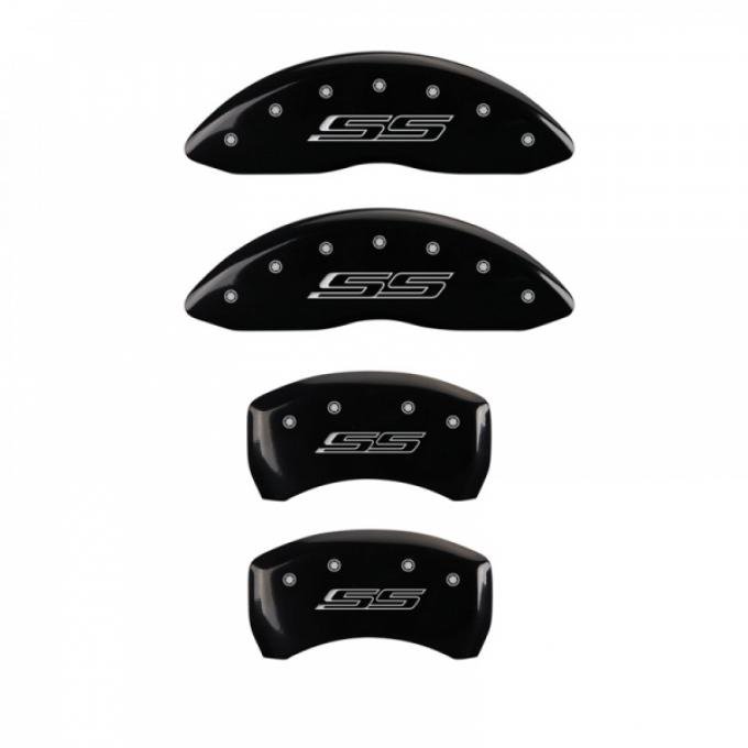 Camaro Caliper Covers, Black, Front & Rear SS Logo, V8