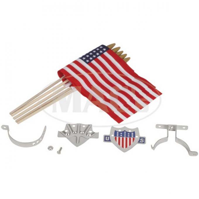 Ford Model T Flag Set, Chrome, 5 Flags