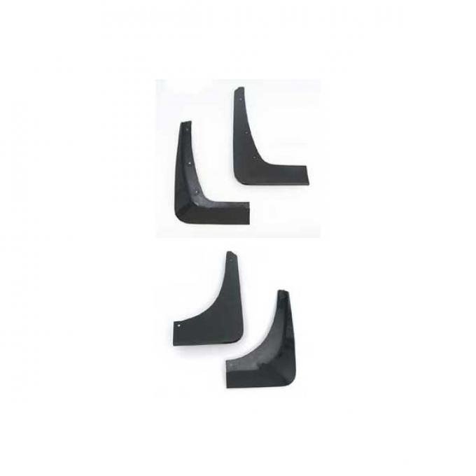 Corvette Splash Guards, Body Contoured, Front & Rear, GlossBlack, Altec, 2005-2013