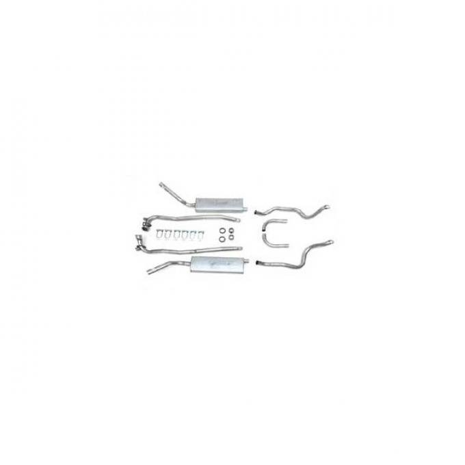 Corvette Exhaust System, with Welded Oval Muffler, Aluminized, 1962