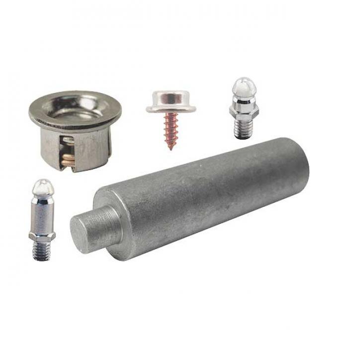 Model T Ford Side Curtain Fastener Set - Lift-The-Dot - Nickel - 43 Piece Set - Touring