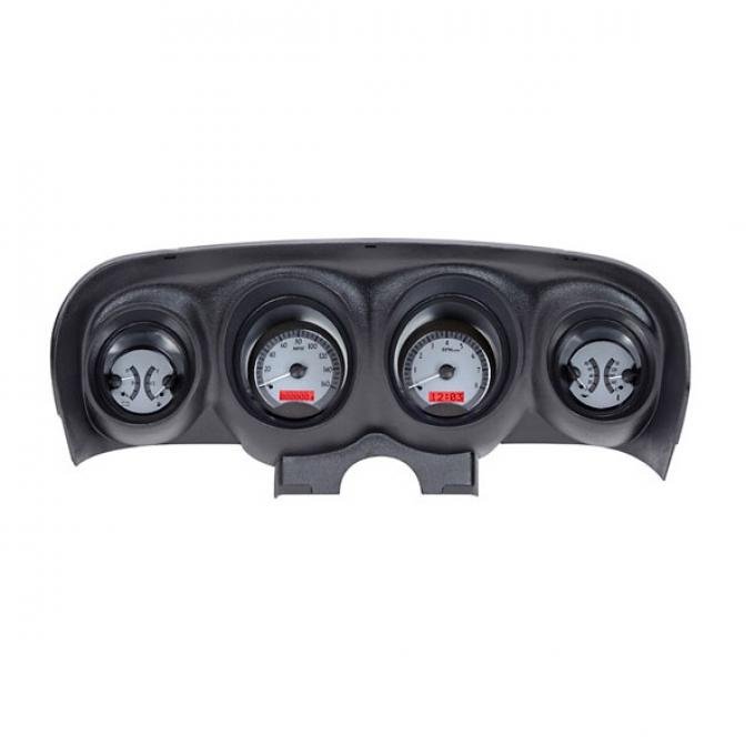 Ford Mustang Dakota Digital VHX Instrument With Silver Alloy Style Face, 1969-1970