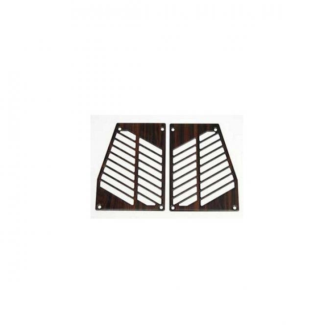 Corvette Coupe Speaker Covers, Rear, Rosewood, 1984-1987