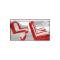 Ford Thunderbird Front Bucket & Rear Bench Seat Covers, Full Set, Vinyl, Red #8 & White #2, Trim Code 9X, 1959
