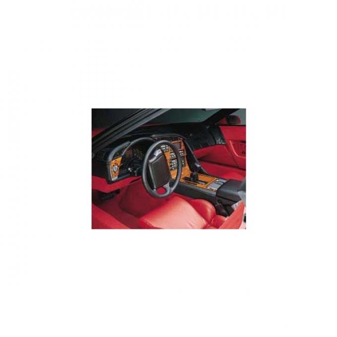 Corvette Dash & Trim Kit, For Cars With 6-Speed Transmission, Rosewood, 1990-1991
