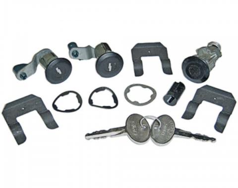 Ford Mustang Complete Lock Set, Black Anodized, 1987-1993