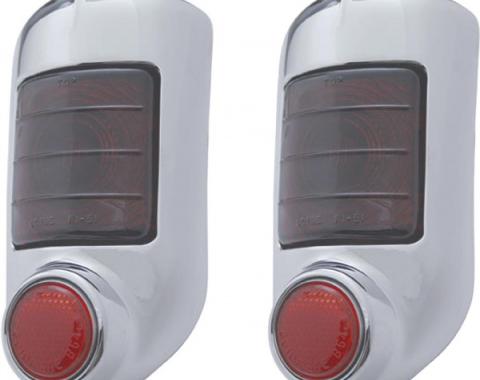 Chevy Taillight Assemblies, Complete, With Chrome Bezels, 1951-1952