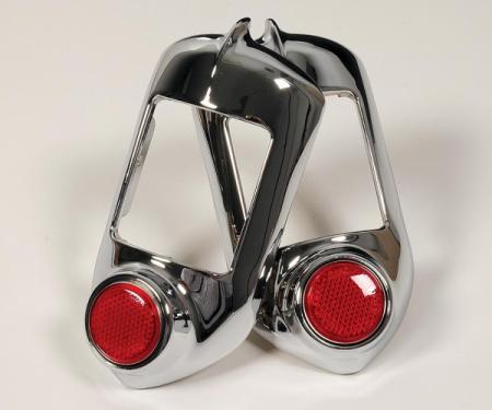 Chevy Taillight Bezels, With Reflectors, 1951-1952