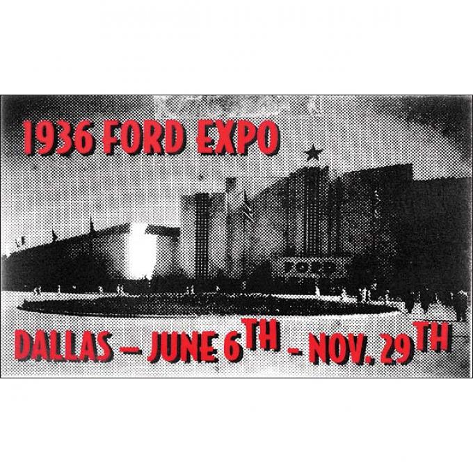 Decal, 1936, Ford Expo Dallas June 6th-November 29th