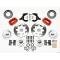Chevy Wilwood Front Disc Brake Kit, Red Powder Coat Caliper, Plain Face Rotor,11.75,  Forged Dynalite Pro Serie, 1955-1957
