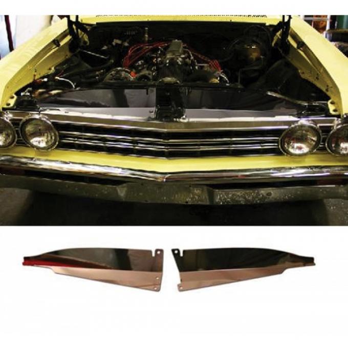Chevelle Core Support Filler Panel, Polished Aluminum, 1967