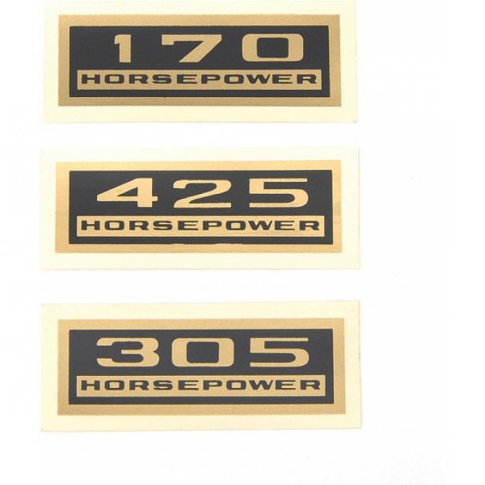 Full Size Chevy Valve Cover Horsepower Decal, 1958-1964