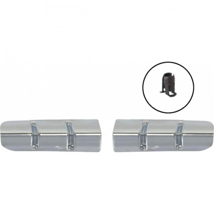 Ford Horn Ring Finish Ends, Pair, 1955