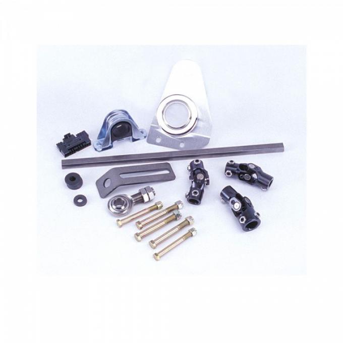 Flaming River 1957 Chevy Manual Rack & Pinion Cradle Kit - Polished Floor Shift Tilt Column