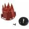 Chevelle & Malibu Distributor Cap & Rotor, Red, With Male Terminals, For Billet Flame-Thrower Distributor, PerTronix, 1964-1983