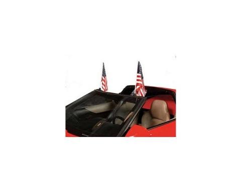 Corvette Flag Caddies, Windshield Mount, Coupe, 1984-1986