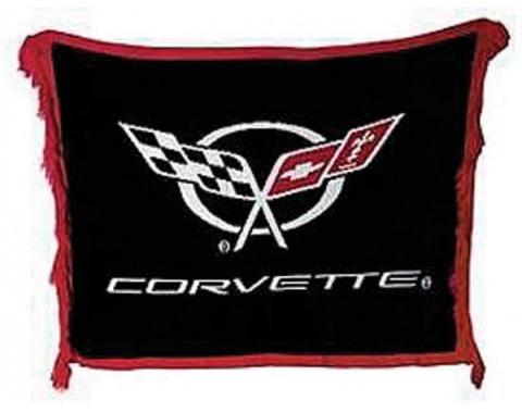 Corvette Woven Throw Blanket With C5 Logo