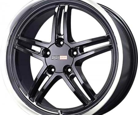 1984-2013 (C4, C5, C6) Cray Scorpion 17x9 Gloss Black With Mirror Cut Lip, 1-Piece Wheel