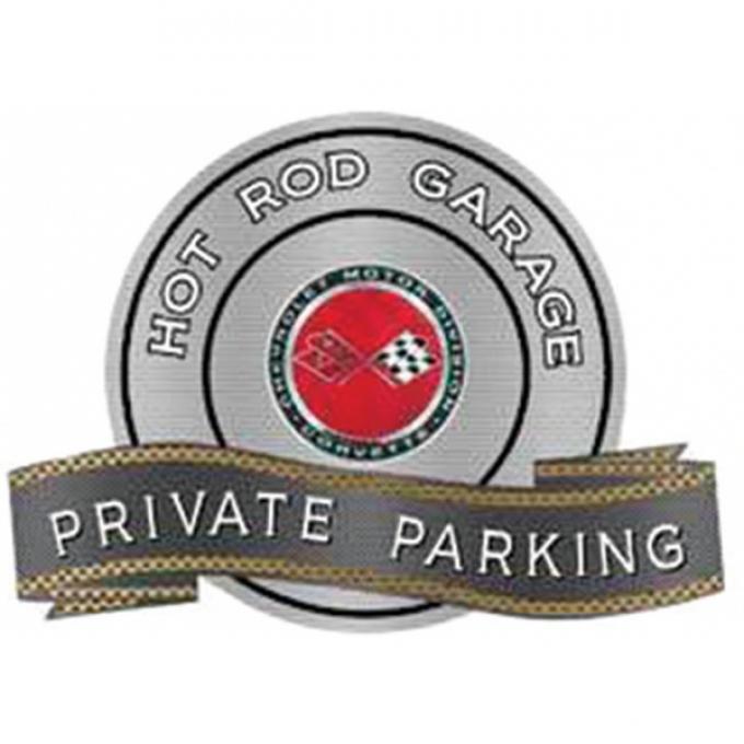 Corvette C3 Sunburst Emblem Hot Rod Garage Private Parking Metal Sign, 18" X 14"
