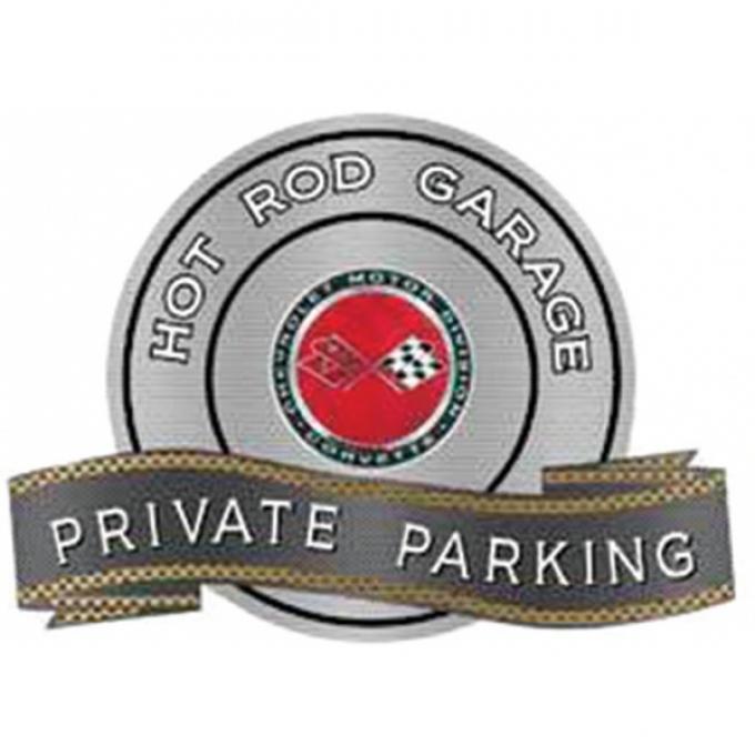 Corvette C3 Sunburst Emblem Hot Rod Garage Private Parking Metal Sign, 18" X 14"