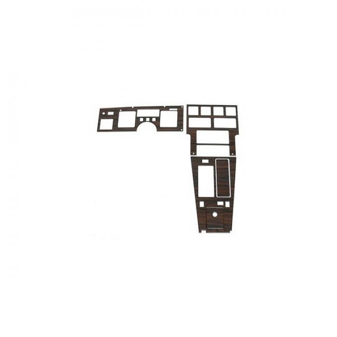Corvette Dash & Trim Kit, For Cars With 4-Speed Transmission& Overdrive In Knob, Rosewood, 1986-1988