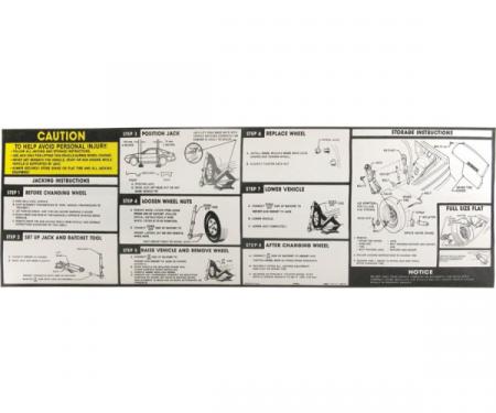 Firebird Jack Instructions Decal, Late 1991-1992