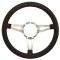 Full Size Chevy Steering Wheel, Volante S9, Black Leather, 1958-1984