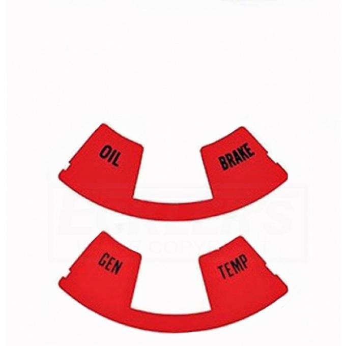 Camaro Instrument Cluster, Oil / Brake Warning And Generator / Temperature Warning Lens, Kit, 1967-1968