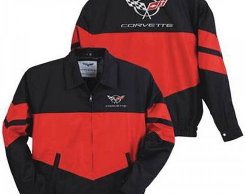 Corvette Jacket, Twill, Red/Black,C5 Logo