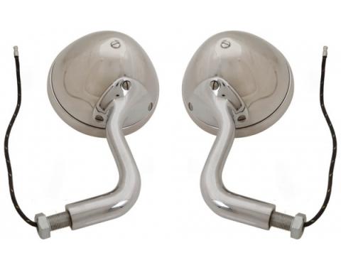 Model A Ford Cowl Lamps - Stainless Steel