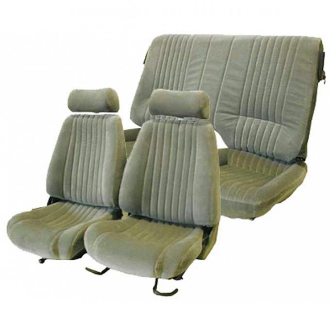 Firebird Seat Covers, Front And Rear, Solid Rear Seat, Trans-Am, Chino Velour, 1985-1992