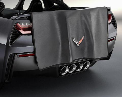 Corvette Stingray Rear Bumper Fascial Protector, Black With Logo, 2014-2017